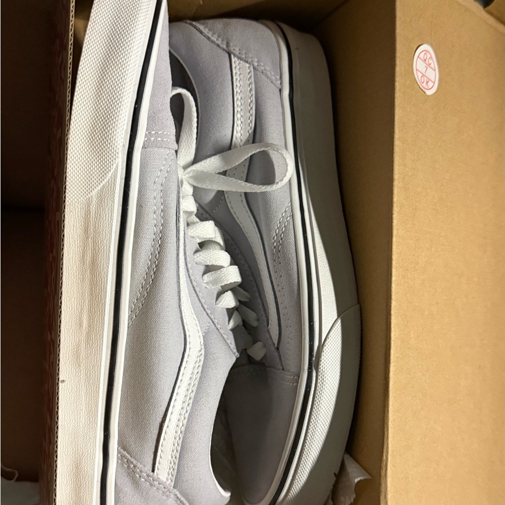 Vans Gray and White Old Skool Sneakers
